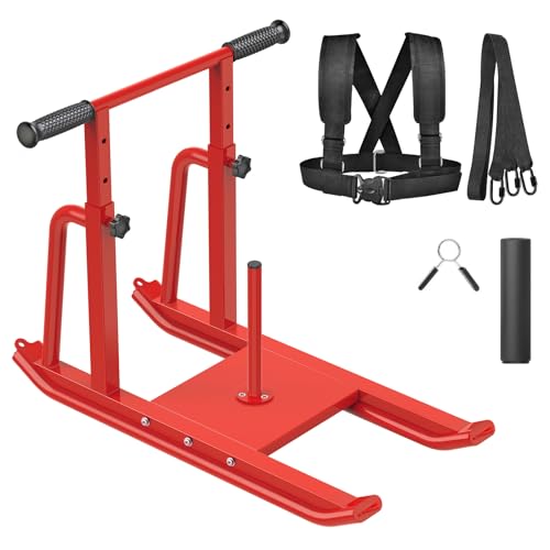 Kipika Weight Sleds for Training, Push-Pull Football Sled, Adjustable Height Handle, Heavy Duty Steel Frame Drills Sled Prowler for Running Speed, Strength, Designed for 1" & 2" Weight Plates