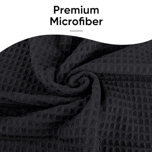 HOMEXCEL Hot Yoga Towels 2 Pack, (26.5" x 72") Non-Slip & Ultra-Absorbent Microfiber Yoga Mat Towels for Hot Yoga, Pilates, Exercise, Fitness, Bikram and Workout, Black - color: Black