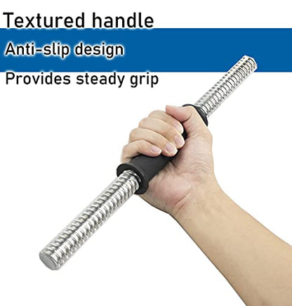 Threaded Dumbbell black Durable Rubber Handles/Adjustable Dumbbell Bar Handles 32/35/40cm(12.6/14.2/15.7Inch) - Fit 1 inch Standard Weight Plate Weightlifting Accessories - Sold in Pair