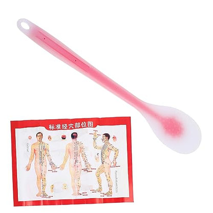 Silicone Meridian Pat Massage Tool Extended Body Care for Muscle Relaxation and Acupoint Grade Material Portable Whole Body Patting Stick with Meridian Chart