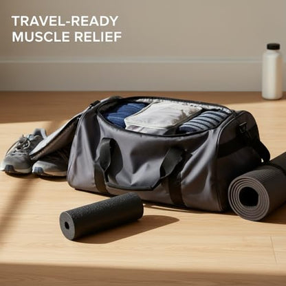 Mini Foam Roller for Travel & Gym - Compact EPP Roller for Yoga, Calves & Feet - Lightweight Hollow Design, 5.9 x 2.1 Inches, Black