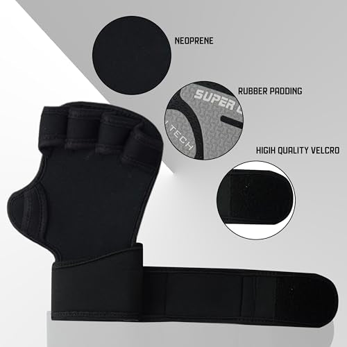 Super Grip Weight Lifting Gloves for Men and Women, Ventilated Gym Gloves with 16 Inch Wrist Wraps - Great for Cross Training, Pull Ups, Workout - size: Large/XL