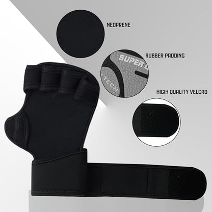 Super Grip Weight Lifting Gloves for Men and Women, Ventilated Gym Gloves with 16 Inch Wrist Wraps - Great for Cross Training, Pull Ups, Workout - size: Large/XL