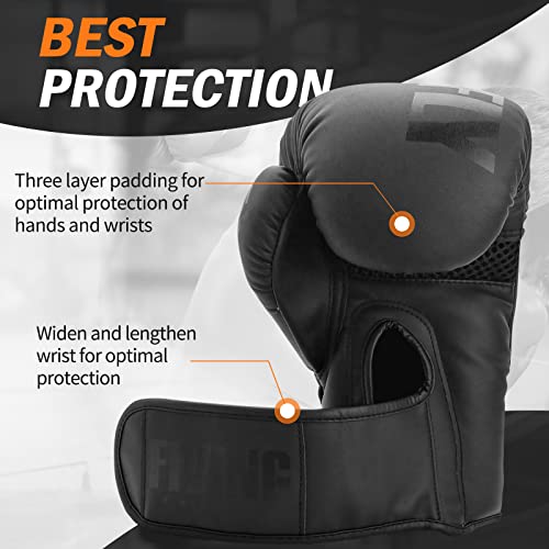 Boxing Gloves for Men Women Adults - color: Black, size: 14oz