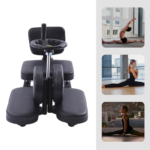 3 Bar Pro Leg Stretcher with Cushion&Wheels 180° MMA Stretching Trainer Split Leg Training Machine Flexibility Stretching Equipment for Ballet Yoga Dance Martial Arts Home Gym Exercise Black