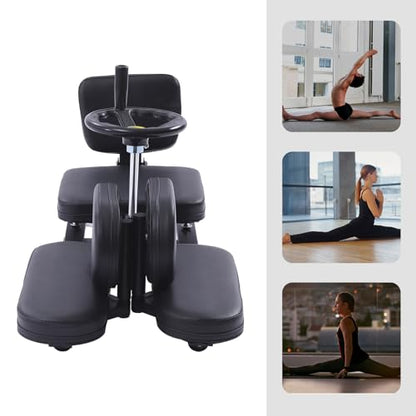 3 Bar Pro Leg Stretcher with Cushion&Wheels 180° MMA Stretching Trainer Split Leg Training Machine Flexibility Stretching Equipment for Ballet Yoga Dance Martial Arts Home Gym Exercise Black