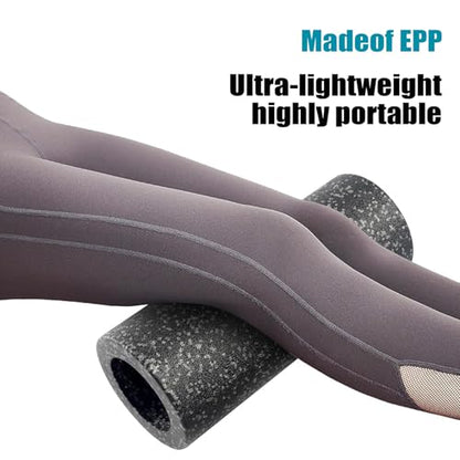 Foam Roller, Muscle Massage Wheel, Non Slip Tissue Gym Accessory for Yoga Pilates Fitness Travel Hotel Indoor Back Leg Home Practice Compact Portable Tool with Strong Grip