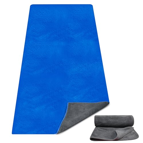 Hot Yoga Towel Set (2-Pack) – Super Absorbent, Skidless Sweat Towel for Hot Pilates, Bikram & Fitness - color: Blue