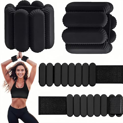 Wrist Ankle Weights for Women Men, Adjustable Wearable Silicone Arm Weights Leg Weights Strength Training for Home Gym Workout, Running, Yoga,Exercise,Strength Training, Set of 2 /1LB Each