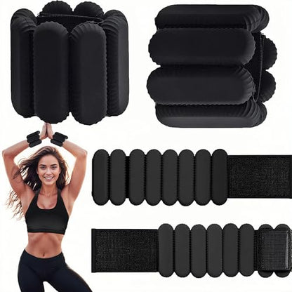 Wrist Ankle Weights for Women Men, Adjustable Wearable Silicone Arm Weights Leg Weights Strength Training for Home Gym Workout, Running, Yoga,Exercise,Strength Training, Set of 2 /1LB Each