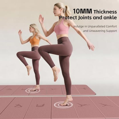 Foldable Yoga Mat Thick 0.32"(8mm) - color: Deep Pink-Pattern