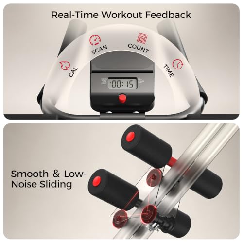 FLYBIRD AW1 Ab Workout Machine, Ab Crunch Machine Ab Workout Equipment Foldable for Home Gym, Bottom-Up Abdominal Trainer for Core Waist Workout and Body Shaping with Adjustable Heights and Angles, Red