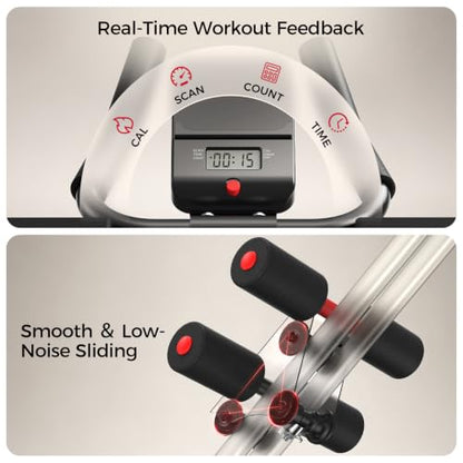 FLYBIRD AW1 Ab Workout Machine, Ab Crunch Machine Ab Workout Equipment Foldable for Home Gym, Bottom-Up Abdominal Trainer for Core Waist Workout and Body Shaping with Adjustable Heights and Angles, Red