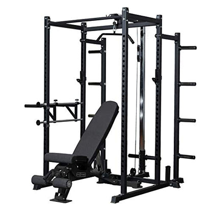 REP Fitness PR-1100 Power Rack Home Gym System, Squat Cage with Attachment Compatibility Multi-Grip Pull Up Bar, Adjustable J Cups, Extended Safeties, 700 lb Capacity, Strength Training Equipment - style: Power Rack + AB-3000 Incline/Decline Bench + Lat/R