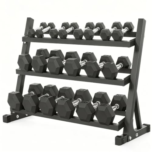 350/450/550 lbs Dumbbell Set with Rack for Women Men - Coated Rubber Hex Weights for Home Gym Weight Training, Multiple Lbs Neoprene Dumbbells with Storage Rack - Black - style: 550 lbs