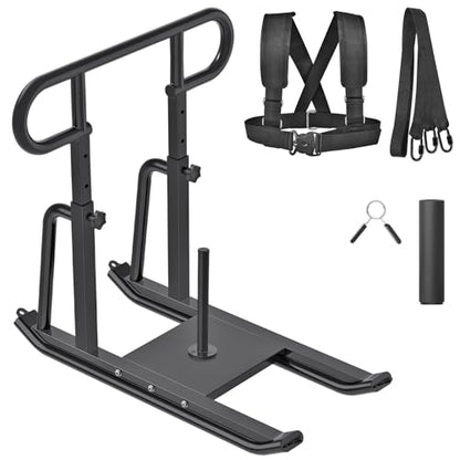 Kipika Weight Sled, Workout Sled, Fitness Strength Training Sled, Speed Training Sled for Athletic Exercise, Speed Improvement, Easily Through Obstacles, Suitable for 1" & 2" Weight Plate - color: F- Black
