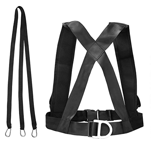 Multi Purpose Harness Resistance and Assistance Trainer Fitness Trainer Resistance Rop Kit Improving Speed Adjustable Padded Shoulder Strap Tire Sled Harness
