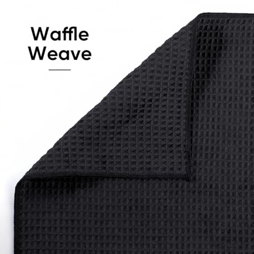 HOMEXCEL Hot Yoga Towels 2 Pack, (26.5" x 72") Non-Slip & Ultra-Absorbent Microfiber Yoga Mat Towels for Hot Yoga, Pilates, Exercise, Fitness, Bikram and Workout, Black - color: Black