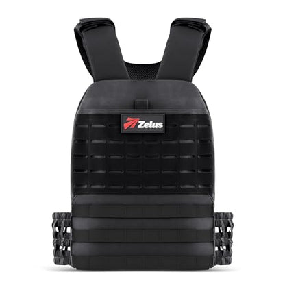 ZELUS Weighted Plate Carrier Vest, Tactical Adjustable Weighted Vest for Men Women Holds Up to 65lb for Strength Rucking Training Workout, Running Vest with MOLLE Panels - color: Black-2.67lb