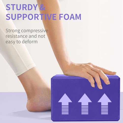1 Pack Large Yoga Block 9x6x4 Inches, Sturdy Yoga Foam Blocks, High Density & Non Slip Surface for Yoga, Pilates & Stretching, Fitness Accessories for Stability & Balance
