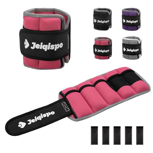 Adjustable Ankle Weights 1 Pair 2/4/6/8/10 LBS Wrist Leg Arm Weights for Women Men Kids,Strength Training with Removable Weight for Fitness Gym Workout Running Walking - color: pink, size: 2*2lb
