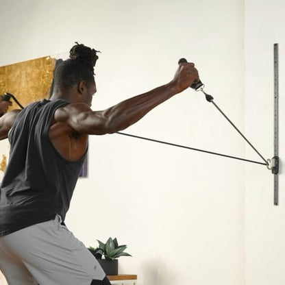 Space Saver Gym Resistance Bands Wall Anchor for At Home Fitness Workouts with 1 Rail and 1 Rail Car - style: Without Resistance Bands