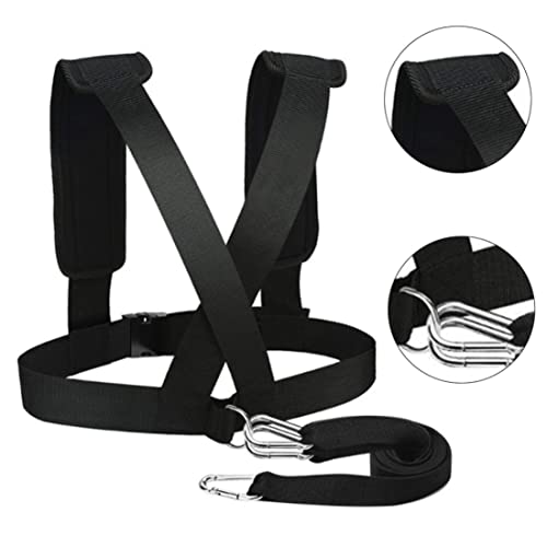 Strength Training Equipment, Sled Harness Tire Pulling Speed Resistance Power Belt Adjustable Weight Trainer with Pull Strap
