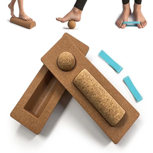 Foot Strengthener, Foot Balance Board, Balance Trainer - Cork Foot Strengthening & Balance Trainer for Stability Training, Home Fitness Equipment