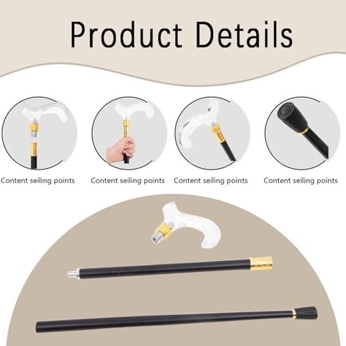 Transparent Crutch, Ergonomic Handle, Non-Slip and Wear-Resistant, Portable Unisex Model, Also a Stylish Accessory