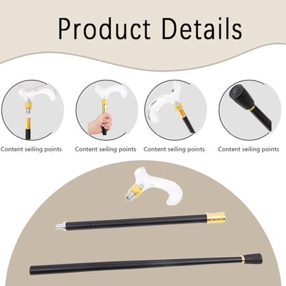 Transparent Crutch, Ergonomic Handle, Non-Slip and Wear-Resistant, Portable Unisex Model, Also a Stylish Accessory