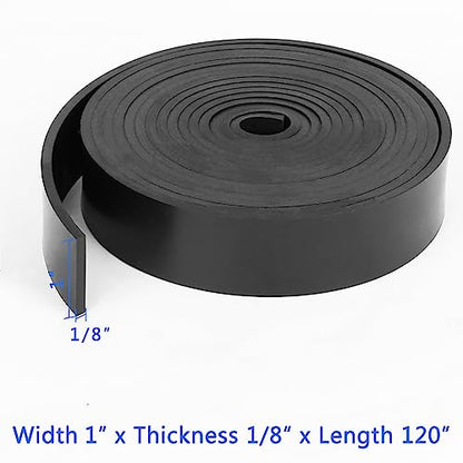 WochiTV Solid Rubber Strips Rolls, 1" Wide x 1/8" Thick x 120" Long Neoprene Rubber Sheets Perfect for DIY Gasket Material, Sealing, Liner, Shield, Padding, Mat - size: 1" W x 120" L, style: 1/8(.125") Thick