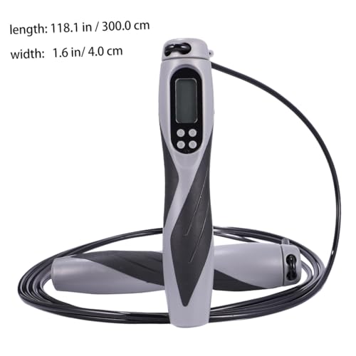 NOLITOY Electronic Counting Weighted Jump Rope for Workout Steel Wire Skipping Rope with Digital Counter Black Heavy Duty for Gym and Fat Loss
