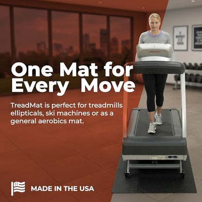 SuperMats High Density Commercial Grade Solid Equipment Mat 29GS Made in U.S.A. for Large Treadmills Ellipticals Rowers Water Rowing Machines Recumbent Bikes and Exercise Equipment (3-Feet x 8.5-Feet) (36" x 102") (91.4 cm x 259.1 cm),Black