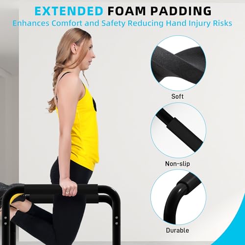 Outdoor Basic 2-in-1 Adjustable Dip Bar Station - Heavy Duty Parallel Bars with Connecting Parts, Extra Tall & Thickened Steel Design for Home Gym, Calisthenics & Strength Training (Dip Bar Pro Max)