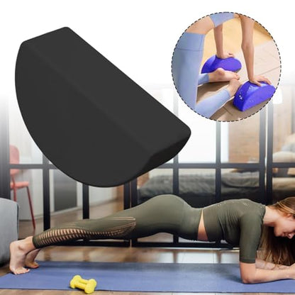 Half Round Yoga Block,Half Moon Balance Block,Multifunctional Exercise Brick Prop AntiSlip for Home Gym Workout Training - color: Black