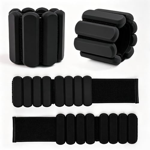 Wrist Weights Set of 2(1Lbs Each), Adjustable Silicone Arm & Leg Weights for Women