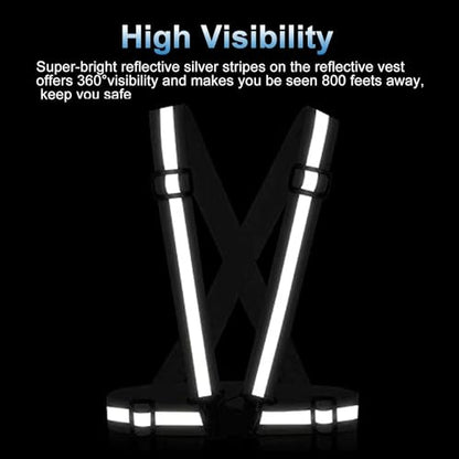 Reflective Vest Running Gear, 2-10Pack High Visible Safety VES - color: Black