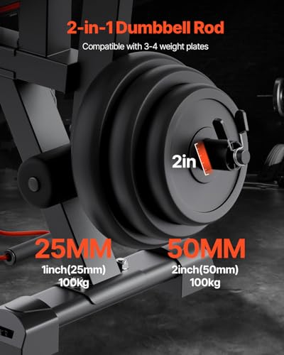 VEVOR Weight Bench, 800lbs/660lbs Adjustable Weight Bench Press for Full Body Workout, Exercise Sit-up Bench for Home Gym Strength Training, Multiple Functions, Fast Adjustment