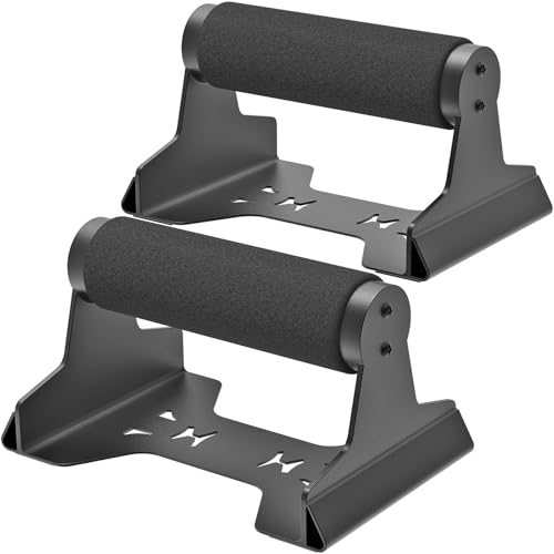 SELEWARE Wood Push Up Bars Steel Calisthenic Parallette Bars Handstand Bars - color: C: Foam Covered Grip (7.3"L x 4.1"H)