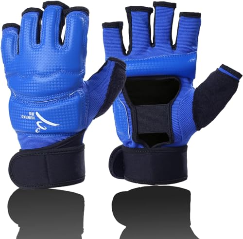Kickboxing Sparring Gloves MMA Gloves Boxing Gloves for Men Women Kids Half Finger Punching Bag Gloves Fighting Gloves for Men Women Boxing Training - color: blue, size: X-Small