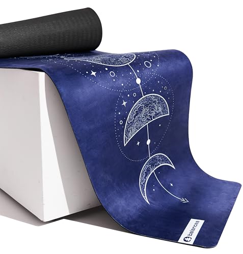 Yoga Mat With Strap 5mm Non Slip Suede & TPE - Eco-Friendly Fitness & Exercise Mat for Home Gym, Pilates, Hot Yoga, and Meditation - Lightweight Durable 72 x 24 inch Workout Mat for Women, Men