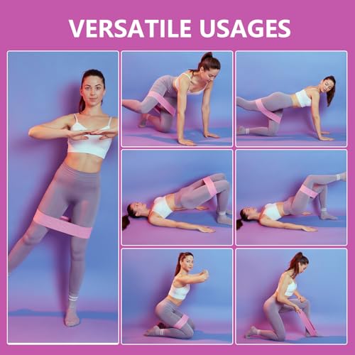 Muka 3 Pcs Custom Fabric Resistance Bands Embroidered with Logo, Booty Stretch Band Loops Elastic Straps for Legs Glute Thigh