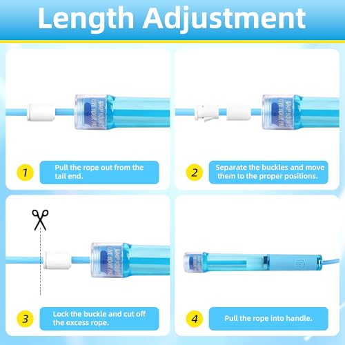YUEDONG Kids Jump Rope for Boys & Girls, Adjustable Skipping Rope with Double Ball Bearings, Anti-Slip Handles, Durable PVC Speed Rope for School PE, Exercise, Fitness Training, Indoor Outdoor Play