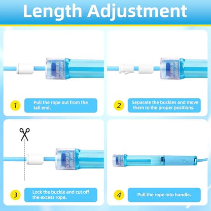YUEDONG Kids Jump Rope for Boys & Girls, Adjustable Skipping Rope with Double Ball Bearings, Anti-Slip Handles, Durable PVC Speed Rope for School PE, Exercise, Fitness Training, Indoor Outdoor Play