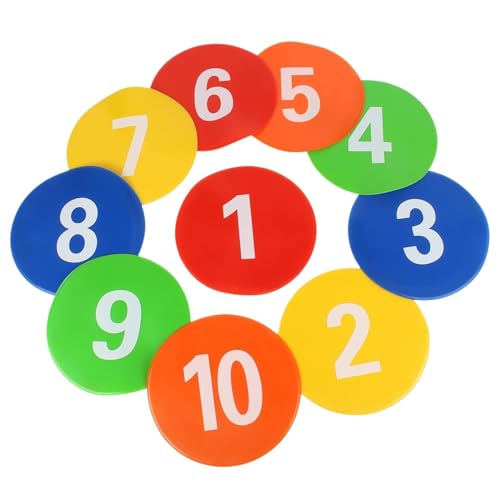 10PCS 9in Poly Spots for Gym Floor, Cake Walk Game Floor Markers Flat Soccer Cones Floor Dots Speed and Agility Training Equipment for Soccer Basketball Sports