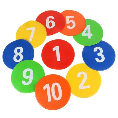 10PCS 9in Poly Spots for Gym Floor, Cake Walk Game Floor Markers Flat Soccer Cones Floor Dots Speed and Agility Training Equipment for Soccer Basketball Sports