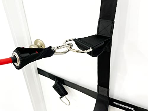 Bodylastics Upgraded Resistance Band Ultra Anchor Attachment -Heavy Duty Door Anchor for Exercise Bands -Strong Nylon Webbing, Neoprene Padding, D-Rings -Door Anchor System for Workout Bands w/Handles