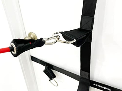 Bodylastics Upgraded Resistance Band Ultra Anchor Attachment -Heavy Duty Door Anchor for Exercise Bands -Strong Nylon Webbing, Neoprene Padding, D-Rings -Door Anchor System for Workout Bands w/Handles