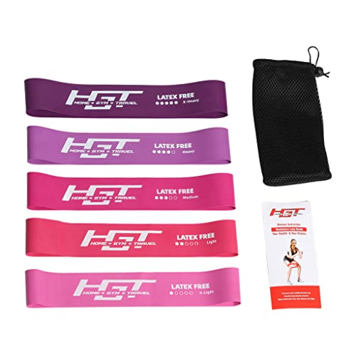 HGT Resistance Bands Set - Latex-Free Booty Bands for Women & Men - Supports Stretching, Yoga, PT, Glutes & Legs Training - Exercise Equipment for Home/Gym Workouts