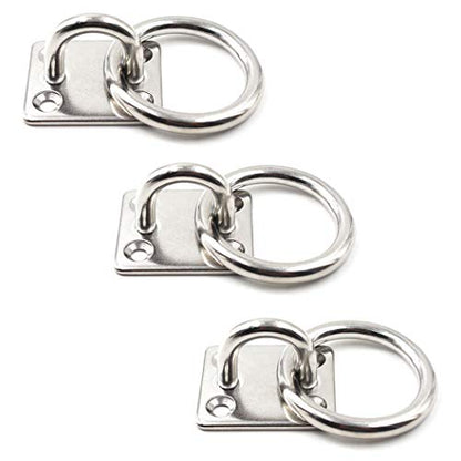 Square Ceiling Wall Mount Hook Heavy Duty Anchor with Ring 1/4" 6mm 304 Stainless Steel Great for Yoga Swings Hammocks/Boat Rigging/Marine Deck Hardware/Suspension Training Straps - color: 6mm square with ring
